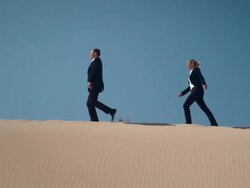 Businesspeople in desert Stock Footage