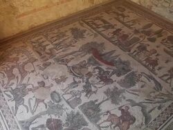 Piazza Armerina (villa Romana del Casale), room of the small hunt Stock Footage