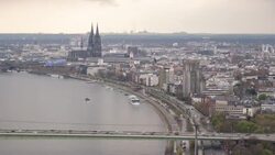 rain comes over Cologne Stock Footage