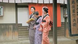 Slow motion shot of people in Edo town. Stock Footage