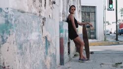Urban skate girl in street Stock Footage