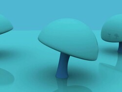 3D Blue Mushrooms Dancing Stock Footage