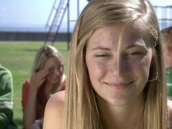 CU Portrait of  female student with long hair and smiling with play equipment / Cape Town, Western Cape, South Africa Stock Footage