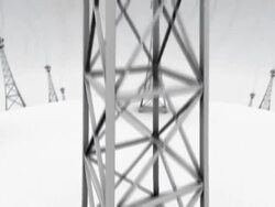 camera pulls out of object to reveal a cell tower emitting waves, then continues to pull out to reveal an entire globe covered in cell towers emitting waves Stock Footage