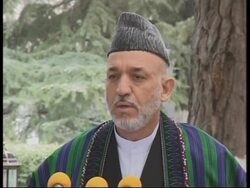 President Karzai announcing death of King Zahir Shah News Clip