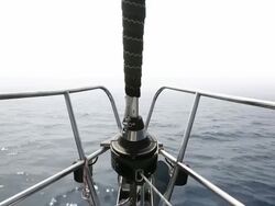 HD: Vacation with sailboat in foggy weather Stock Footage