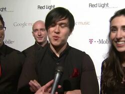 INTERVIEW: Family Crest on how it feels to be performing tonight at Red Light Management Post-Grammy Celebration Hosted By T-Mobile And Google Music on 2/12/12 in Los Angeles, CA Stock Footage