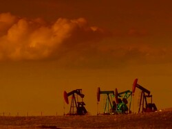 HD TIME LAPSE: Four Oil and Gas Pump Jacks Stock Footage