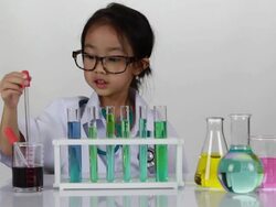 Junior scientist researching at laboratory Stock Footage