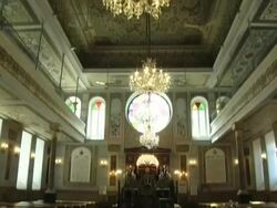 MS TU Interior of empty synagogue / Tbilisi, Georgia  Stock Footage