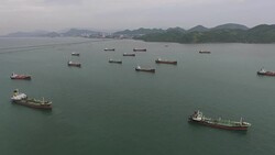 Industrial shipping port in laem chabang international terminal, Thailand Stock Footage