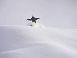 Snowboarding powder turn Stock Footage