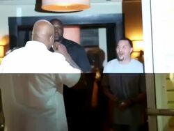Shaquille O'Neal at Prime One Twelve restaurant. Stock Footage