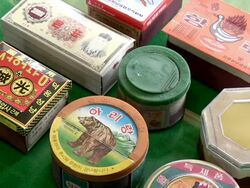MS CU Shot of Different types of Korean Matchboxes on table / Andong, Gyeongsangbuk do, South Korea  Stock Footage