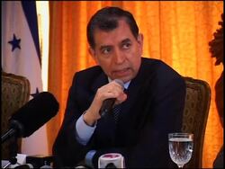 Interim Foreign Minister on OAS mediation, Zelaya supporters march News Clip