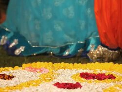 Close-up of rangoli, Delhi, India Stock Footage