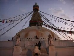 Dawn at Boudnath Stupa Stock Footage