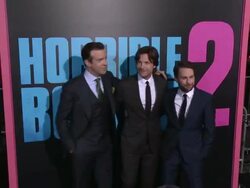 Jason Sudeikis, Jason Bateman, and Charlie Day at the "Horrible Bosses 2" Los Angeles World Premiere Stock Footage