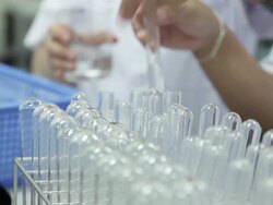 Medical students are tested chemically Stock Footage