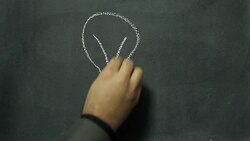Light bulb chalkboard writing - Idea Stock Footage