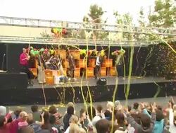 The Jonas Brothers at the Jonas Brothers Surprise 25 Teachers with $25,000 in School Supplies on Behalf of OfficeMax's 'A Day Made Better' Cause! at Los Angeles CA. (Footage by WireImage Video/GettyImages) Stock Footage