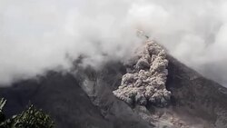 Mount Sinabung Volcano Erupts in Indonesia Stock Footage