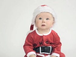 Christmas cute santa boy Stock Footage