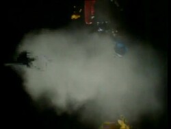 High Speed Arrow bursts line of balloons Stock Footage