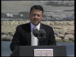 WRAP - Road map meeting in Jordan with Sharon, Abu Mazen, Bush, Abdullah News Clip