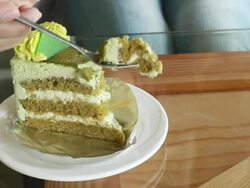 Green tea Cake Stock Footage