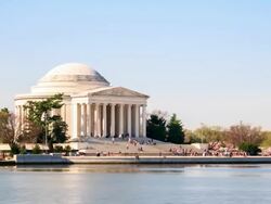 HD Time-lapse:Jefferson Memorial in Washington DC Stock Footage