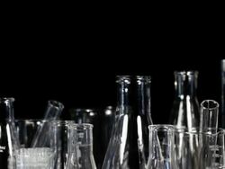 Laboratory glassware pan Stock Footage
