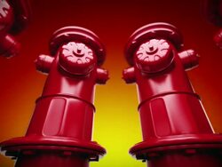 Red fire hydrants in a row. Loopable CG. Stock Footage