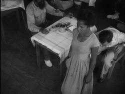 A medical team checks for signs of framboesia and gives, as part of an UNICEF project, an injection of penicillin Stock Footage