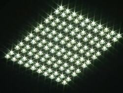 Medium Close Up static - A panel of LEDs glows in the dark /  Wisconsin, United States Stock Footage