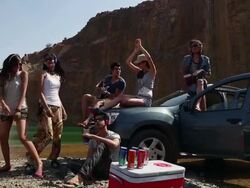 Group of friends enjoying at riverbank, Haryana, India Stock Footage