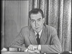 Nixon gives his 'Checkers' speech Stock Footage