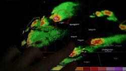 Tornado and Sever Storm Warning on Weather Radar Stock Footage