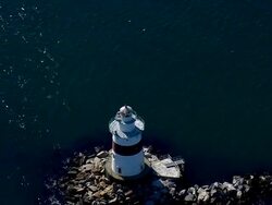 MS AERIAL DS ZO View of Mohegan Burial Ground / Connecticut, United States Stock Footage