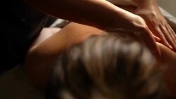 Shoulder Massage on Table Stock Footage