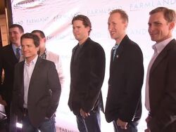 Leighton Cooley, David Lorberg, James Moll, Sutton Morgan, Brad Bellah, and Ryan Vaidhuizen at New York Premiere of Farmland by Academy Award-Winning Director James Moll during the Tribeca Film Festival Stock Footage