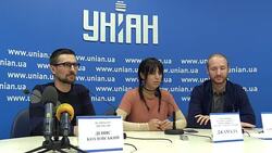 The Eurovision Song Contest winner Jamala press conference in Kiev Stock Footage