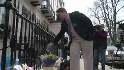 CLEAN : People leave flowers outside Thatchers News Clip