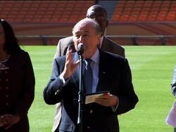 FIFA President Sepp Blatter at unveiling of World Cup stadium News Clip
