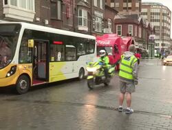 Lewis Hamilton is the first torch relay runner as Stock Footage