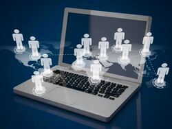 Social Network with Notebook Stock Footage