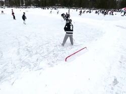 2013 USA Hockey Pond Hockey National Championships, Eagle River, Wisconsin, 02/07/13 (Photographer - Bruce Bennett) Stock Footage