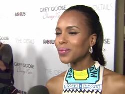INTERVIEW: Kerry Washington on the show Scandal and rodent problems at Grey Goose Vodka Hosts 'The Details' Premiere in Hollywood, 10/29/12 Stock Footage