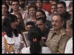 Raul Castro sits in for 13th birthday celebration for Elian Gonzalez News Clip