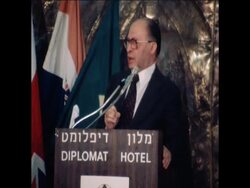 UPITN 29 12 78 PRIME MINISTER BEGIN AND DAYAN INTERVIEW News Clip